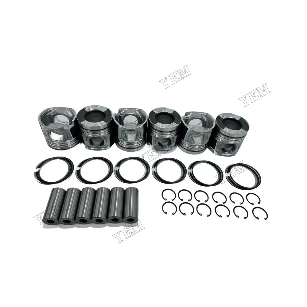 6UZ1 Engine Pistons Kit With Rings Set Fits for Isuzu Industrial Engine Parts 5