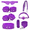 Ensemble de sept pièces violet en cuir pelucheux (sac)