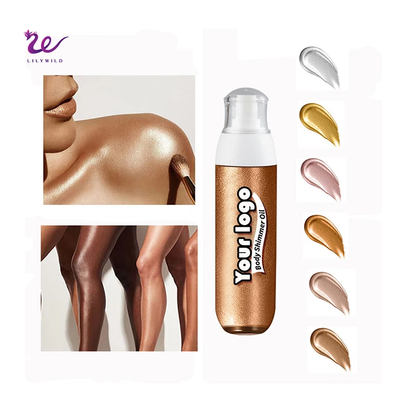 New Formulation Skin-Friendly Shimmer Body Spray 7 Shades Shimmer Cream Vegan Shimmering Body Oil