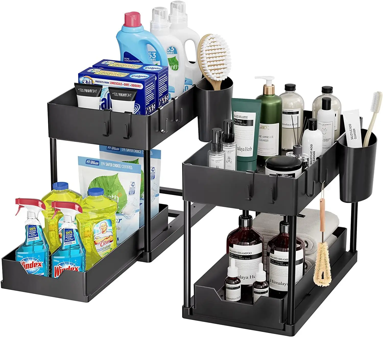 Helpful Kitchen Storage Shelf Detachable Seasoning Organizer Large Capacity 2 Tier Sliding Bathroom Organizer Storage supplier