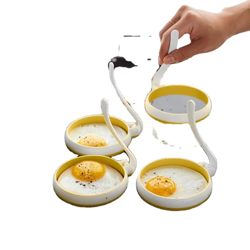 1/2Pcs Silicone Round Egg Mold Pancake Ring With Handle Kitchen Cooking Utensil 
