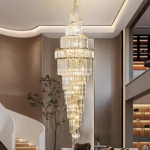 Custom Contemporary Classic Designer Room Wedding Decoration Pendant Lights Led Large Modern Luxury Gold K9 Crystal Chandelier