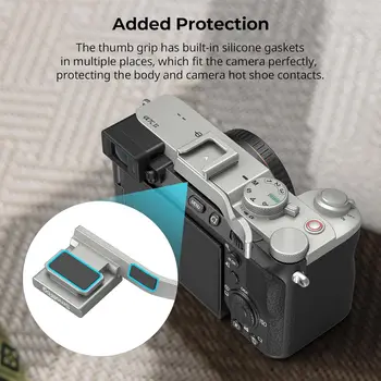For SMALLRIG Silver Ergonomic Design Thumb Grip for Sony Alpha 7C II/Alpha 7CR/Alpha 7C 8g Microphone Weight Photo Studio detail image