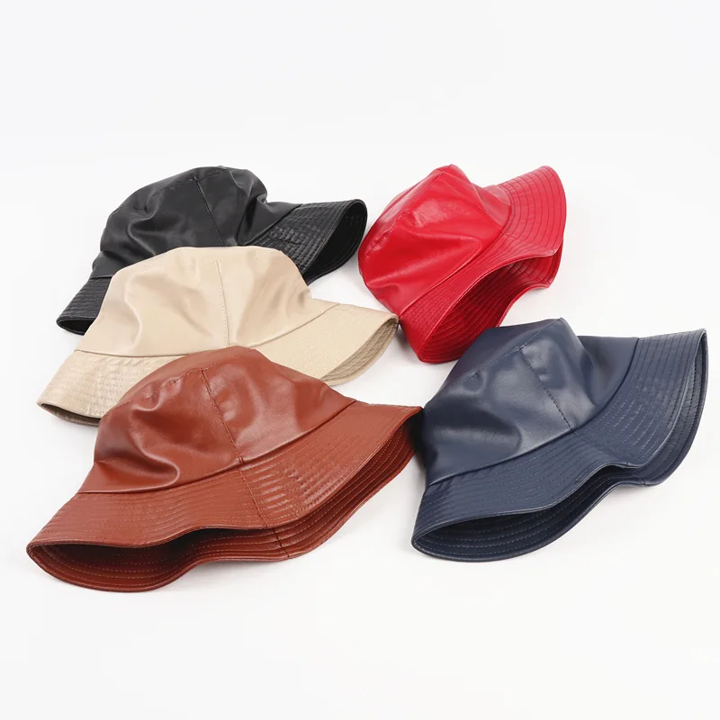 Real Leather Bucket Hat 