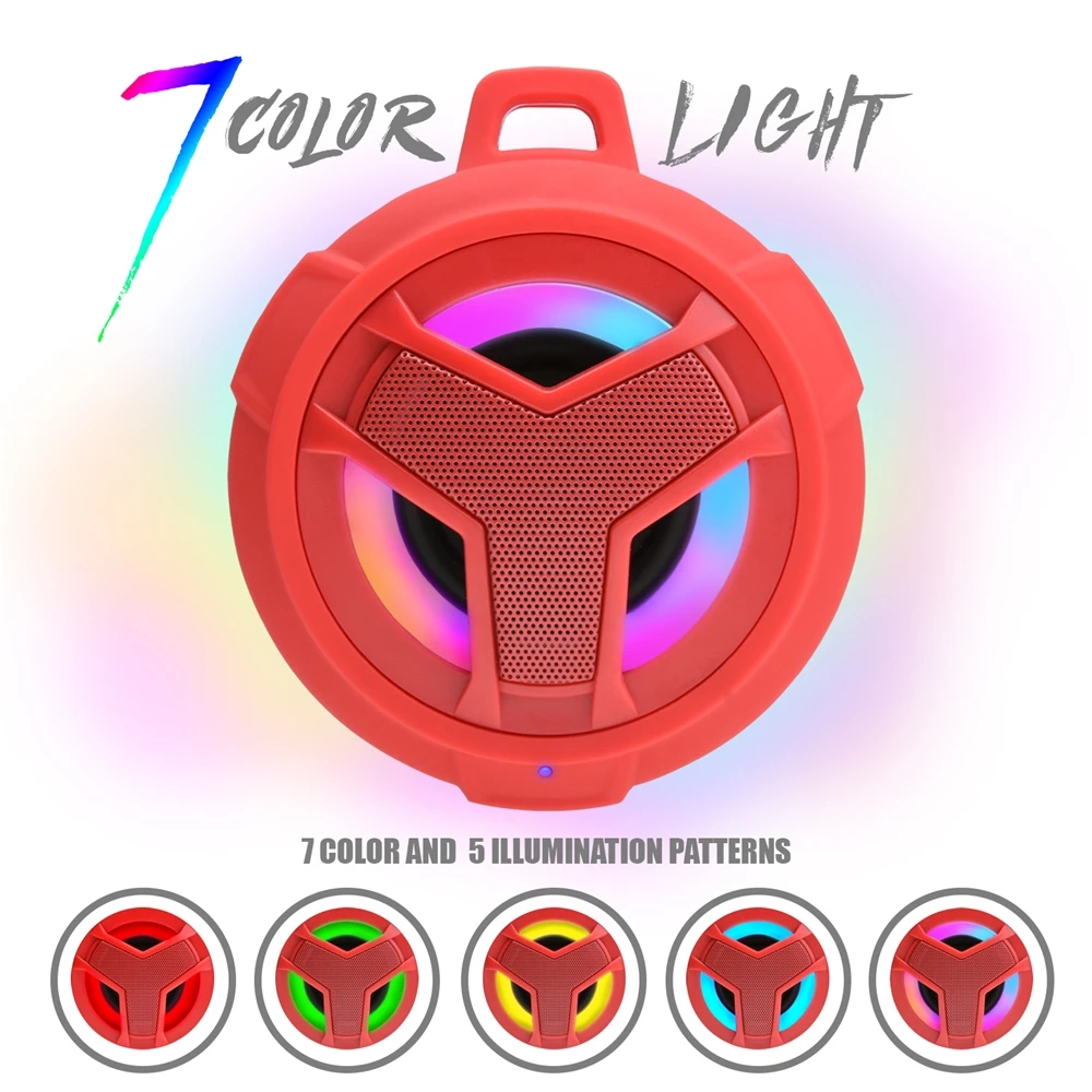 Mini Portable IPX7 Waterproof LED Shower Speaker Deep Bass Outdoor Wireless TWS Speaker
