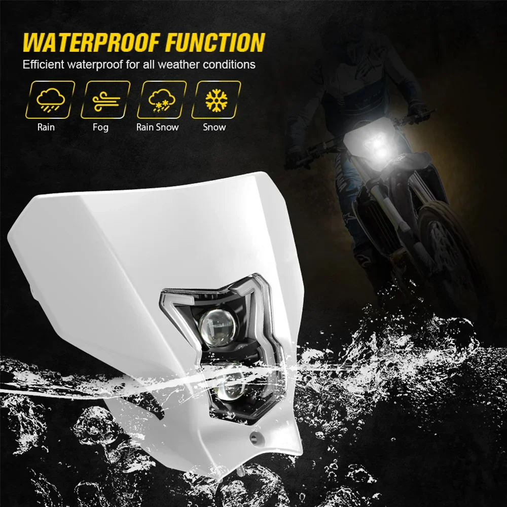 E-mark led headlight for 2019 2020 Honda CRF450L CRF450XR accessories motorcycle Headlight with White Mask factory