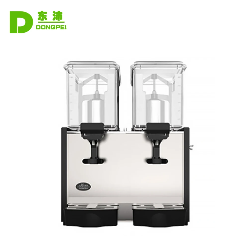 Cold Drink Dispenser with Tap Fruit Juice Dispenser 15L 2 tank Beverage Dispenser for Food Snack Stores
