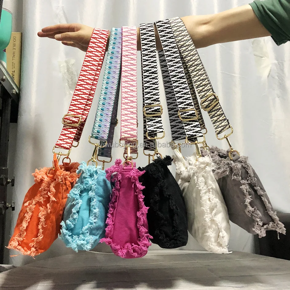 Retro Shoulder Brushed And Washed Messenger Bag Colorful Strap Cosmetic Crossbody Women Handbags