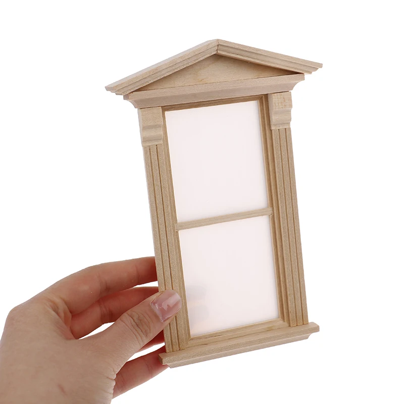 ohcoolstule 1:12 Dollhouse Wooden Miniature Simulated Door Mini Window Door Model Toy Accessory 