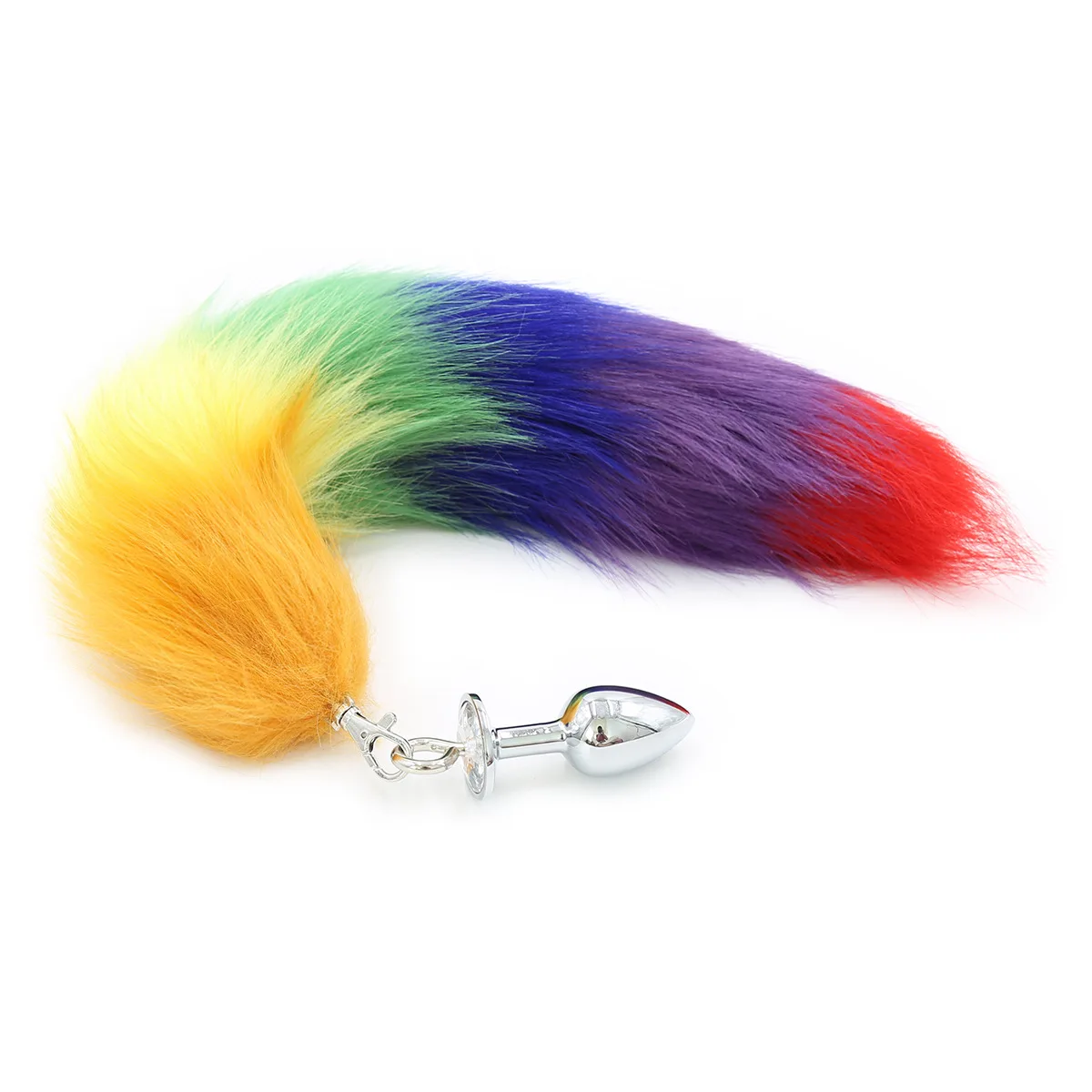 Rainbow Tail - Multi-Colored Anal Plug With Soft Cat Tail Plug Anal Extreme