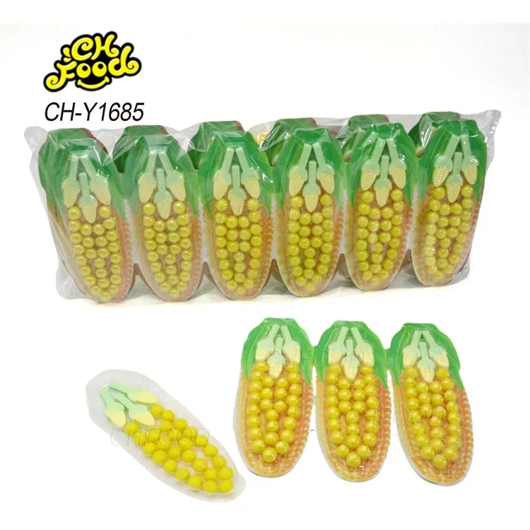 Hot Selling Corn Shape Pressed Candy Fruit Flavor Puffed Candy