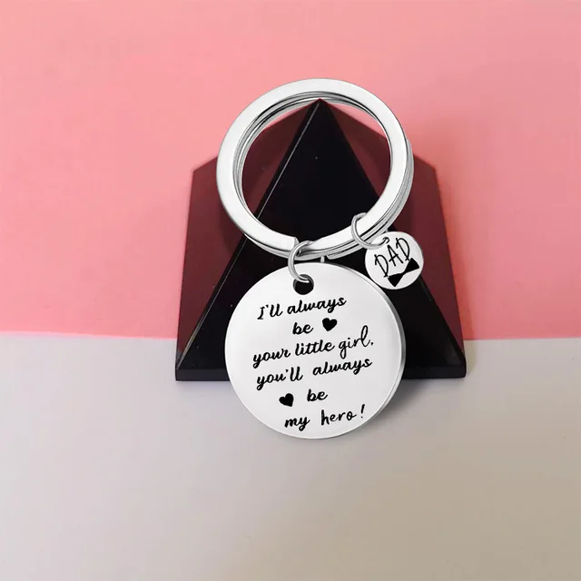 customized Keychain Laser inscription for mom dad Personalized sentences stainless steel Keychain