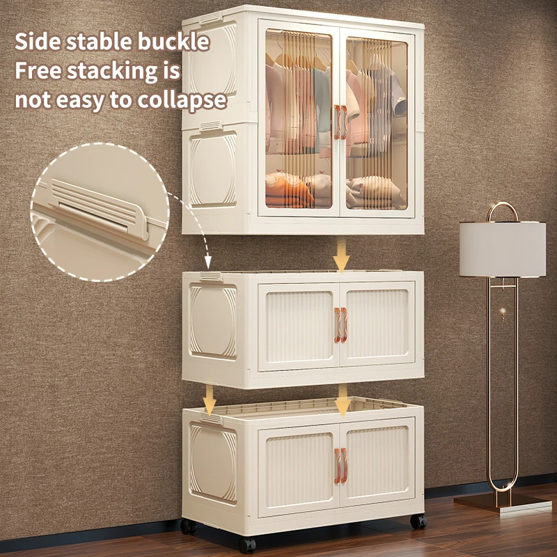 Haogle Large Volume Plastic Multifunction Foldable Storage Wardrobe for Clothes Baby Toy Kids' Living Room Children Cabinets