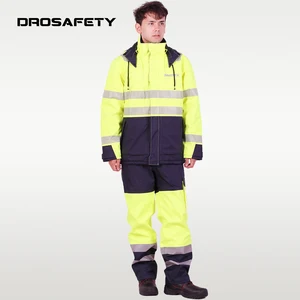 Road Administration Mining Industry Jacket Pants Work Suits Waterproof Safety Workwear for Men