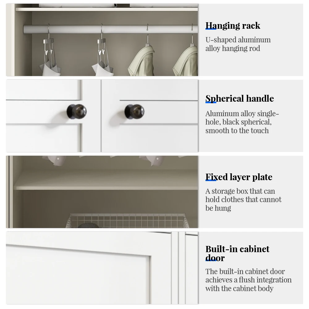 Steel Almirah Wardrobe Metal Wardrobe Closet with Shelf, Clothes Rail for Bedroom Wardrobe supplier