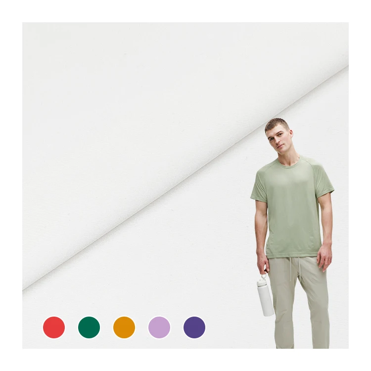 Plain Dyed Knitting Fabric Spandex Material, Stretch Polyester Warp Knit Fabric for Mens T Shirt/