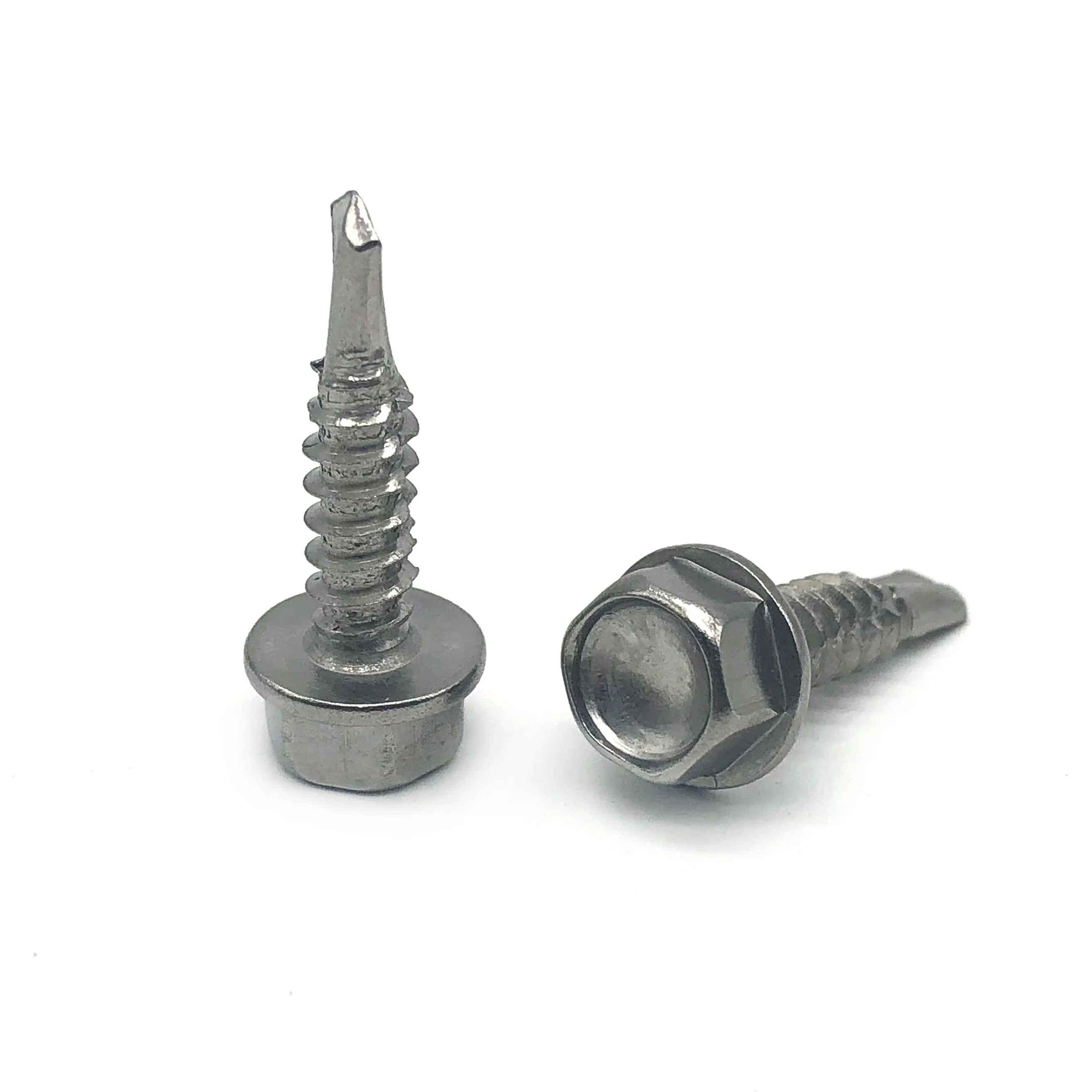 Zinc plated self tap screw metal fasteners hex head self tapping screws steel flow drill roofing screw