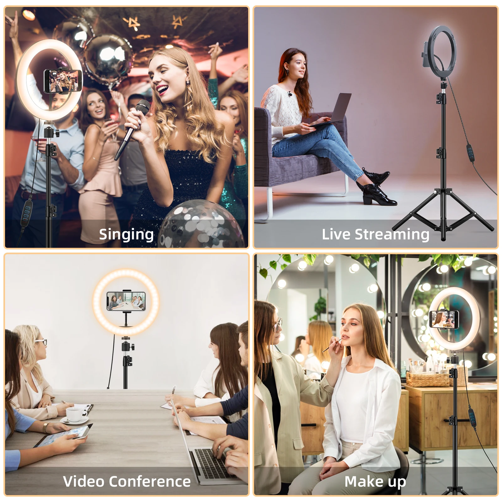 10 Inch LED Ring Light Dimmable Ringlight Photography Makeup Ring Light Lamp Ring Light with Tripod Stand