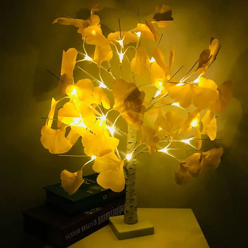 Светодиодная 3D искусственная имитация гинкго дерева, скульптура, садовый парк, ландшафтный декор, мотив освещения