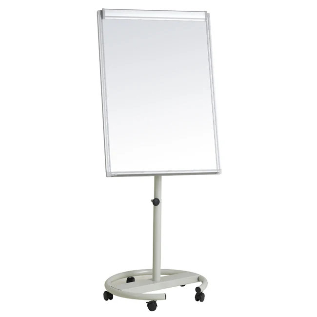 Flipchart Factory  Height Adjustable Flip Chart Easel Whiteboard Movable White Board Stand Flipchart With Wheels for School
