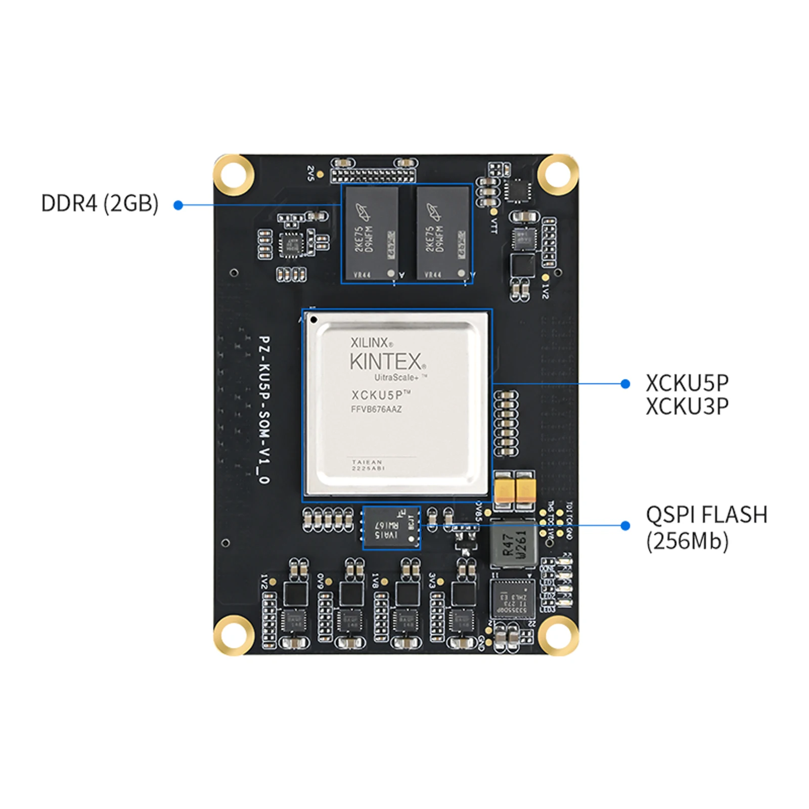 Puzhi PZ-AU15P-SOM FPGA Core Development Board - Xilinx Artix