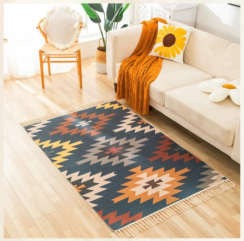 Wholesale Cotton Dhurrie Bohemian Vintage Rustic Macrame Handmade Kilim ...