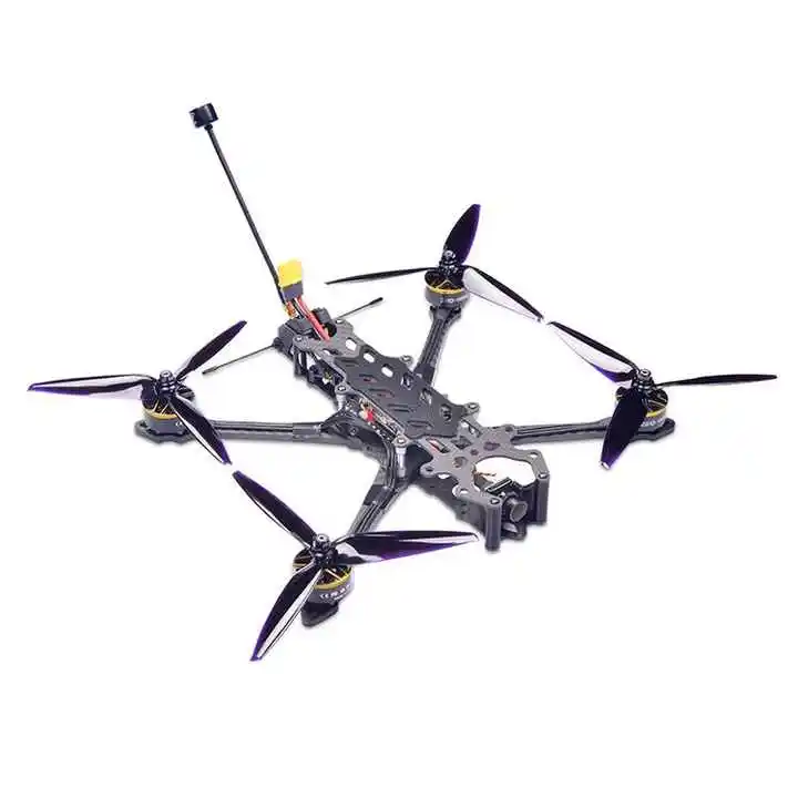 High-Performance 7-Inch FPV Drone Quadcopter with Remote Control - Black