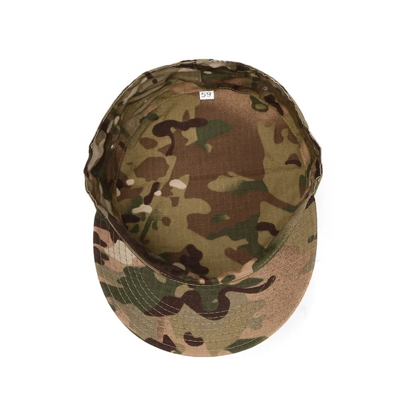 Breathable Cadet Army Basic Everyday Military Style Washed Cotton Vintage Flat Top Hat Fatigue Hats Military Hat