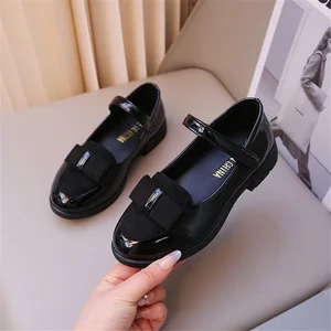 Girls' Fashion Tango Dance Shoes Square Bow Cheerleading Performance Shoes Outdoor Stage Performance Shoes