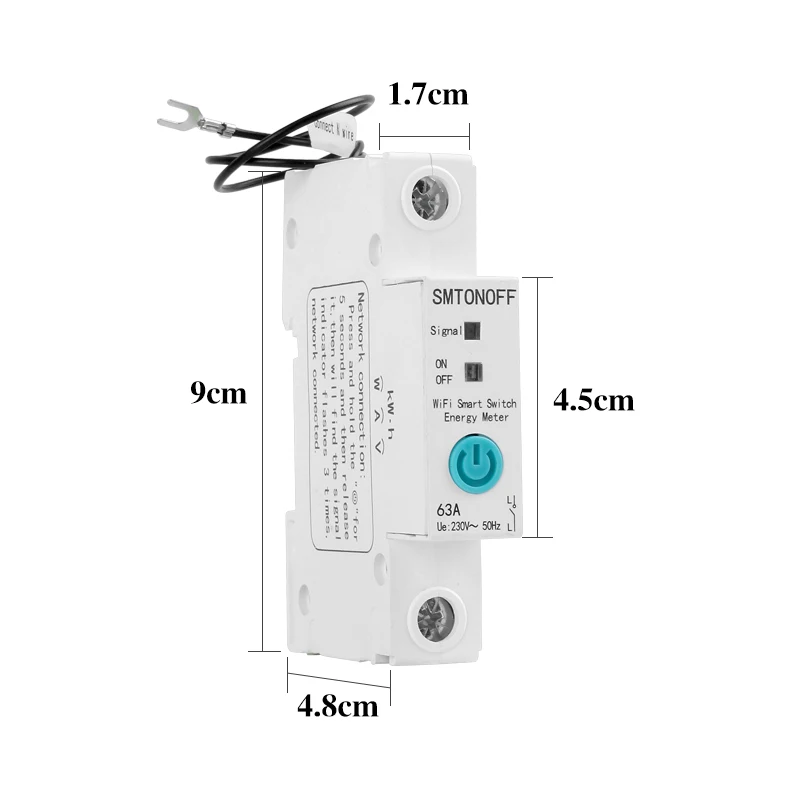 Best Price 1P 63A Din Rail WIFI Circuit Breaker Smart Timer Switch Relay Remote Control EWeLink Smart Home Support Alexa Google