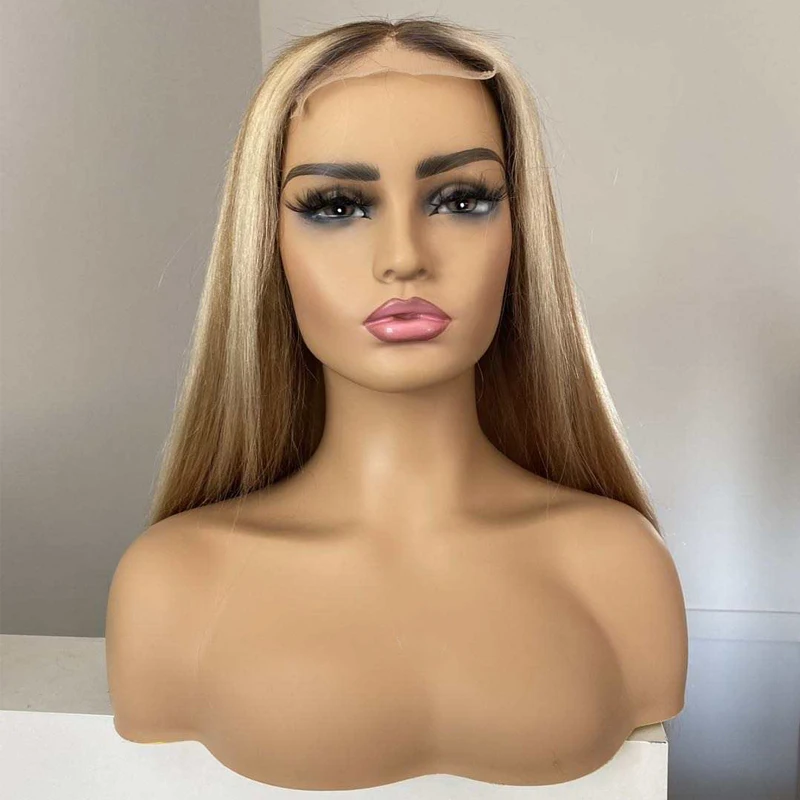 PVC Mannequin Head with Shoulders Female for Wig Display African American Mannequin Head Female Mannequin Head and Bust