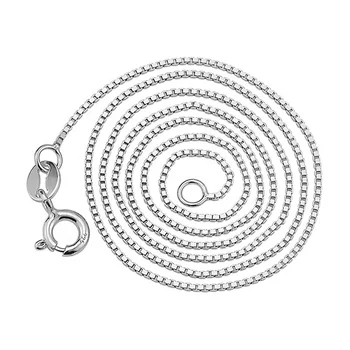 high quality wholesale price silver long Necklace 100% 925 sterling silver Imported box chain for women
