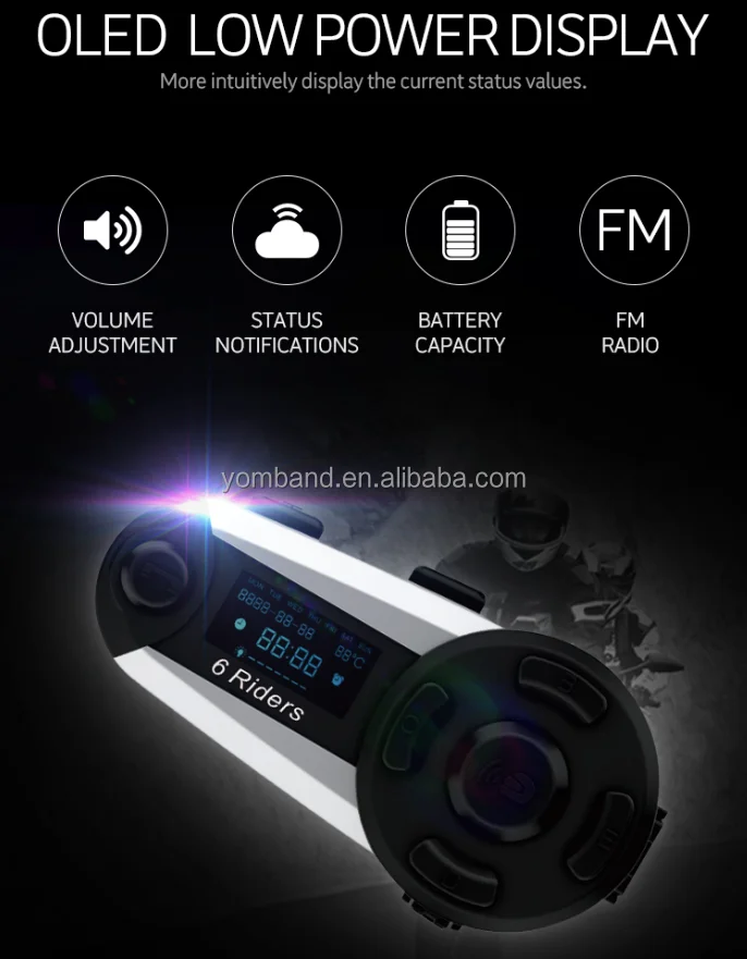 Waterproof 6 Rider Helmet Intercom T20S Upgrade Motorcycle communication Intercom In Motorcycle Parts
