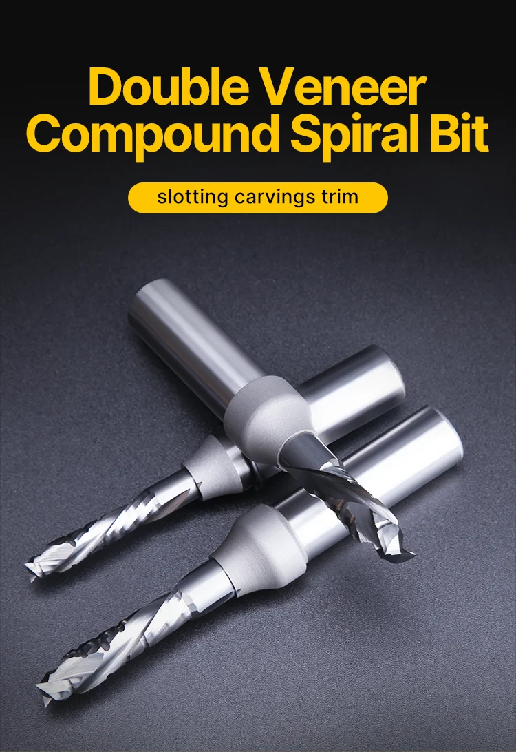 Huhao Composite Tct Milling Cutter Up Down Spiral Cutting Cutter Cnc