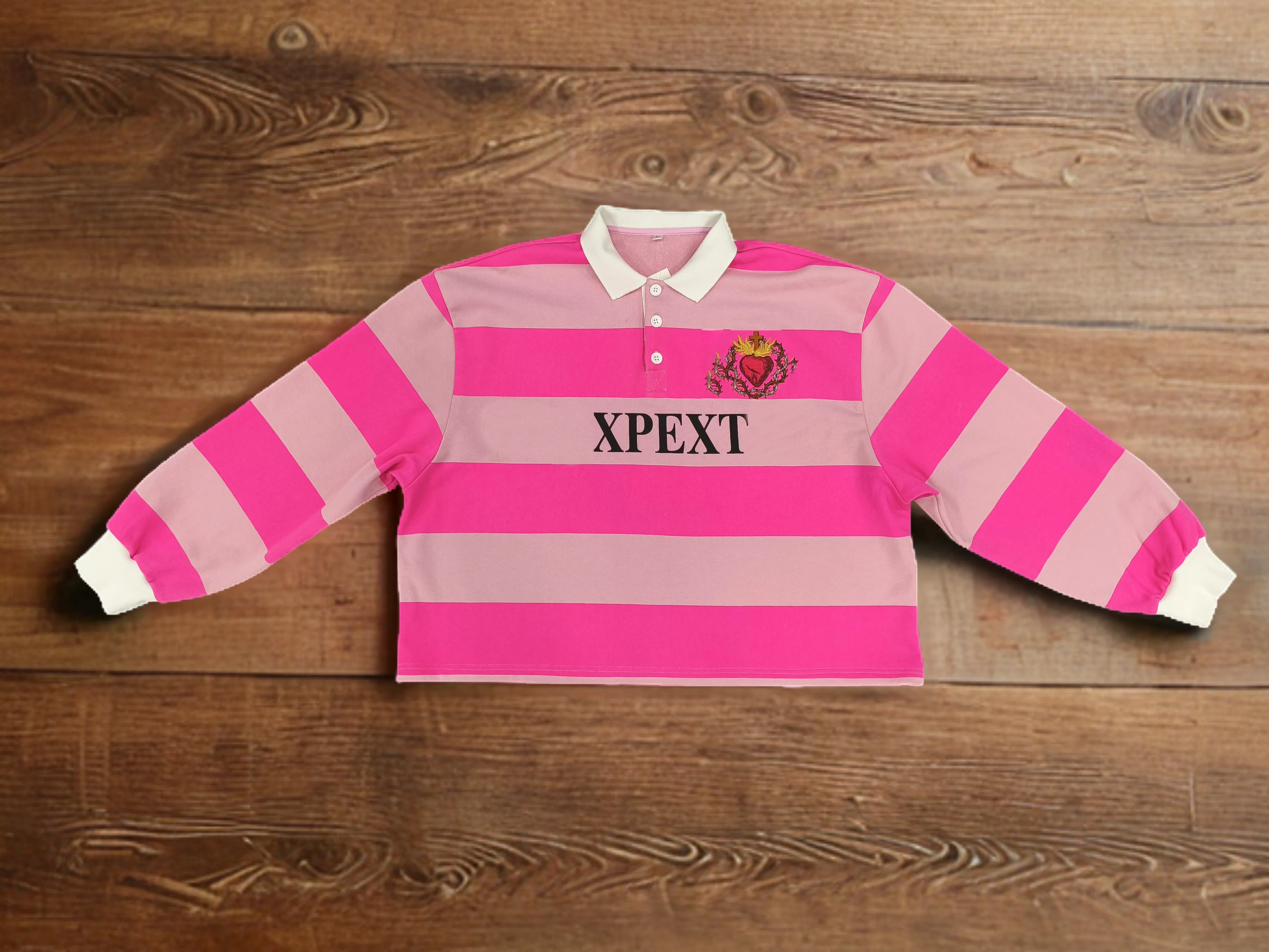 Salati High Quality Custom Us T-shirt Hombre Embroidery Print Boxy Oversized 100% Cotton Stripe Long Sleeve Rugby Polo Shirt Men gallery 6