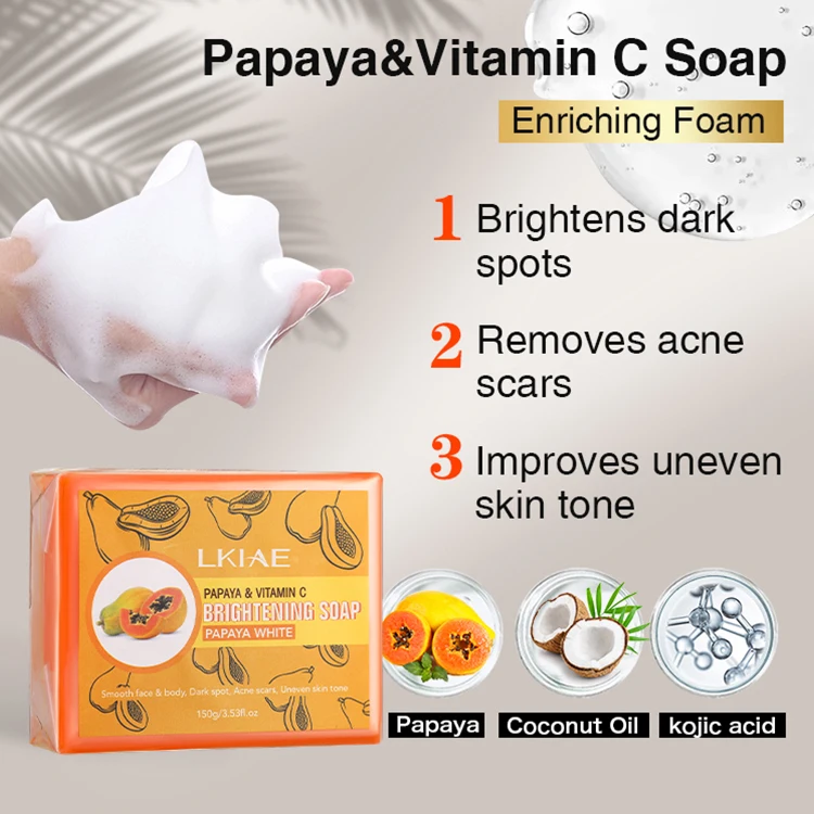 Savon Miracle Carotte Collagène Kojic Vitamine C - Éclaircissant Anti-imperfections
