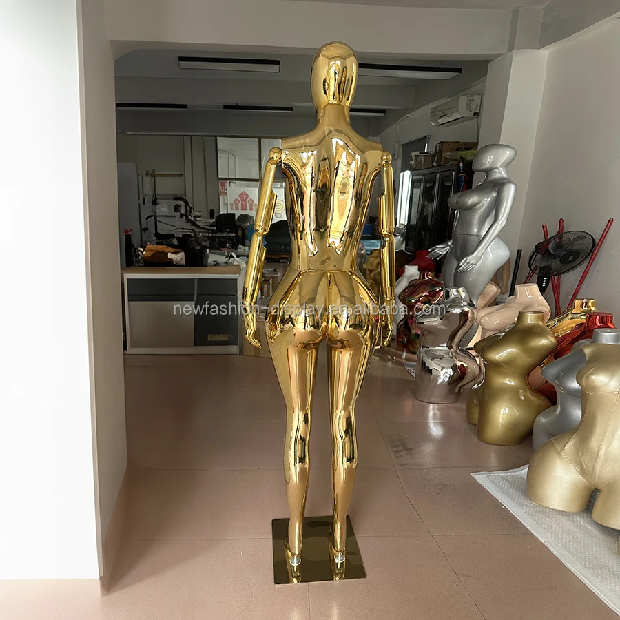 Wholesale Models Display Big Bra Clothing Women BBL Curvy Full Body Gold Plus Size Female Mannequins with Flexible Arm