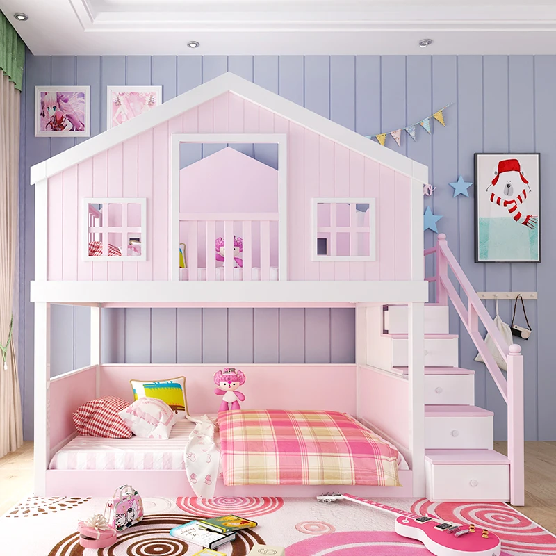 Creative Solid Wood Tree House Bed With 