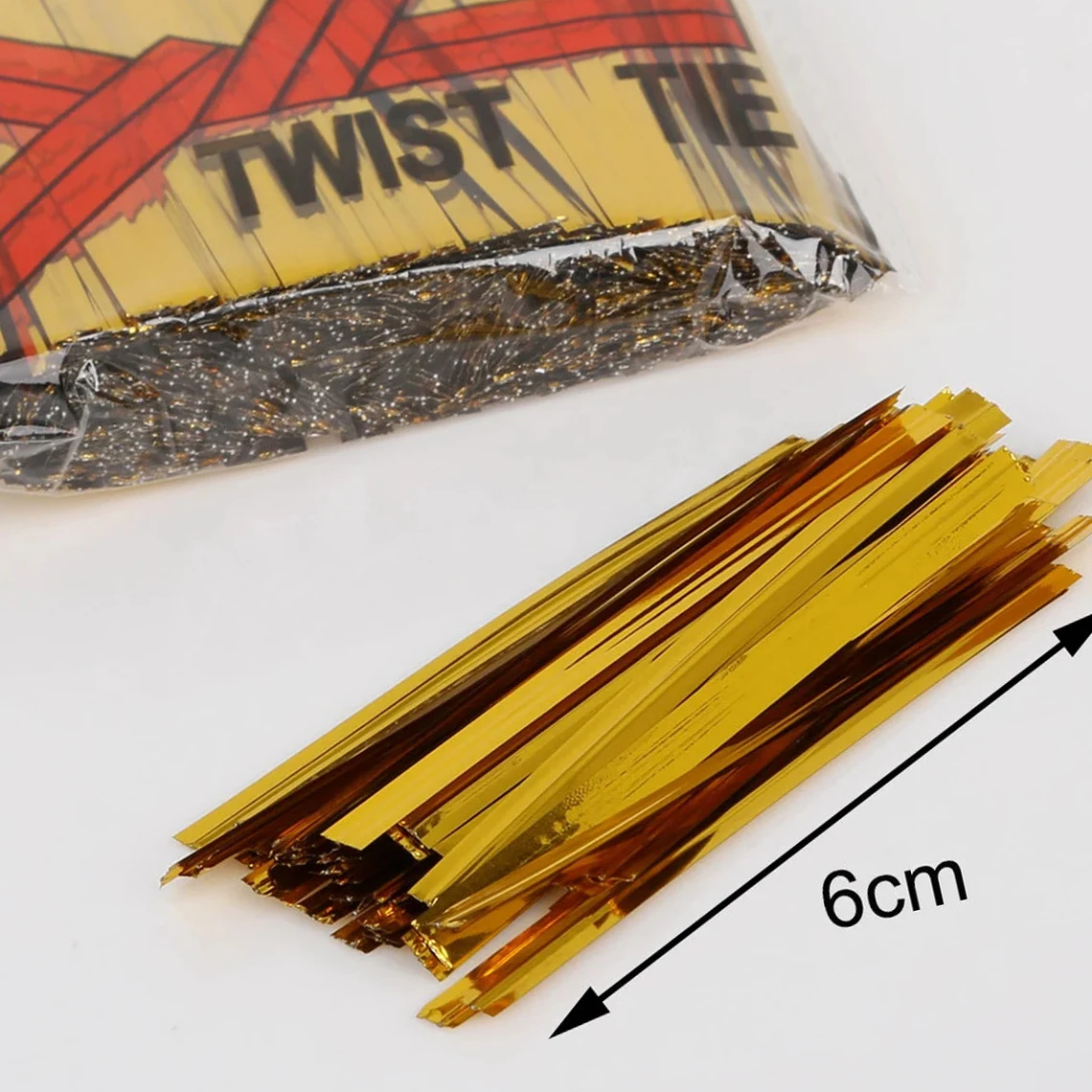 Factory Custom Reusable Strong Soft Golden Pe Plastic Double Metallic Foil Twist Tie Wire for Bread Bag Packaging Twist Ties