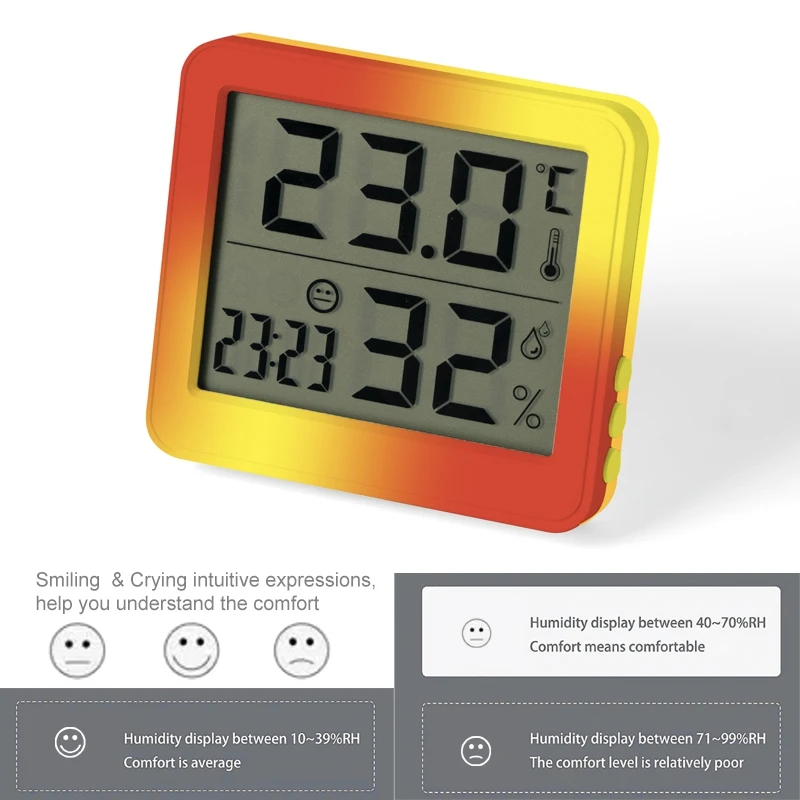 Custom Color Household Thermometer Hygrometer Indoor Baby Room Electronic Temperature Humidity Monitor Digital Thermometer