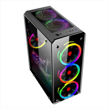 Atx Pc With Fan Colourful Plexiglass Horizontal Cooled Cpu Cabinet ...