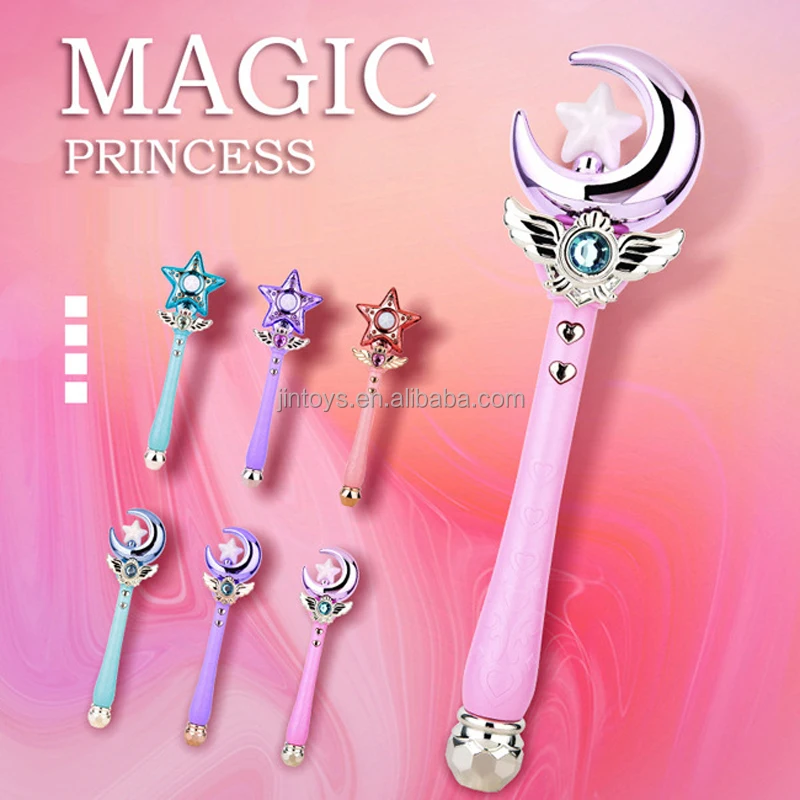 Jinming Beauty Toy Heart Shape Magic Stick Musical Plastic Flashing Stick Light Up Magic Wand