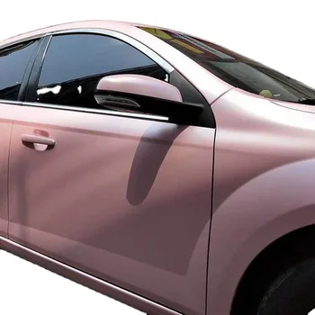 Anolly high Quality 1.52*18m removable Satin Metallic Sakura Pink car wrap vinyl