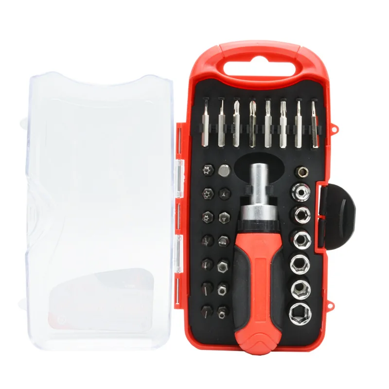 Aluminium Hand Tool Set Box Storage Case Package Tool Sets Torque Ratchet Wrench Bit Socket 1/4