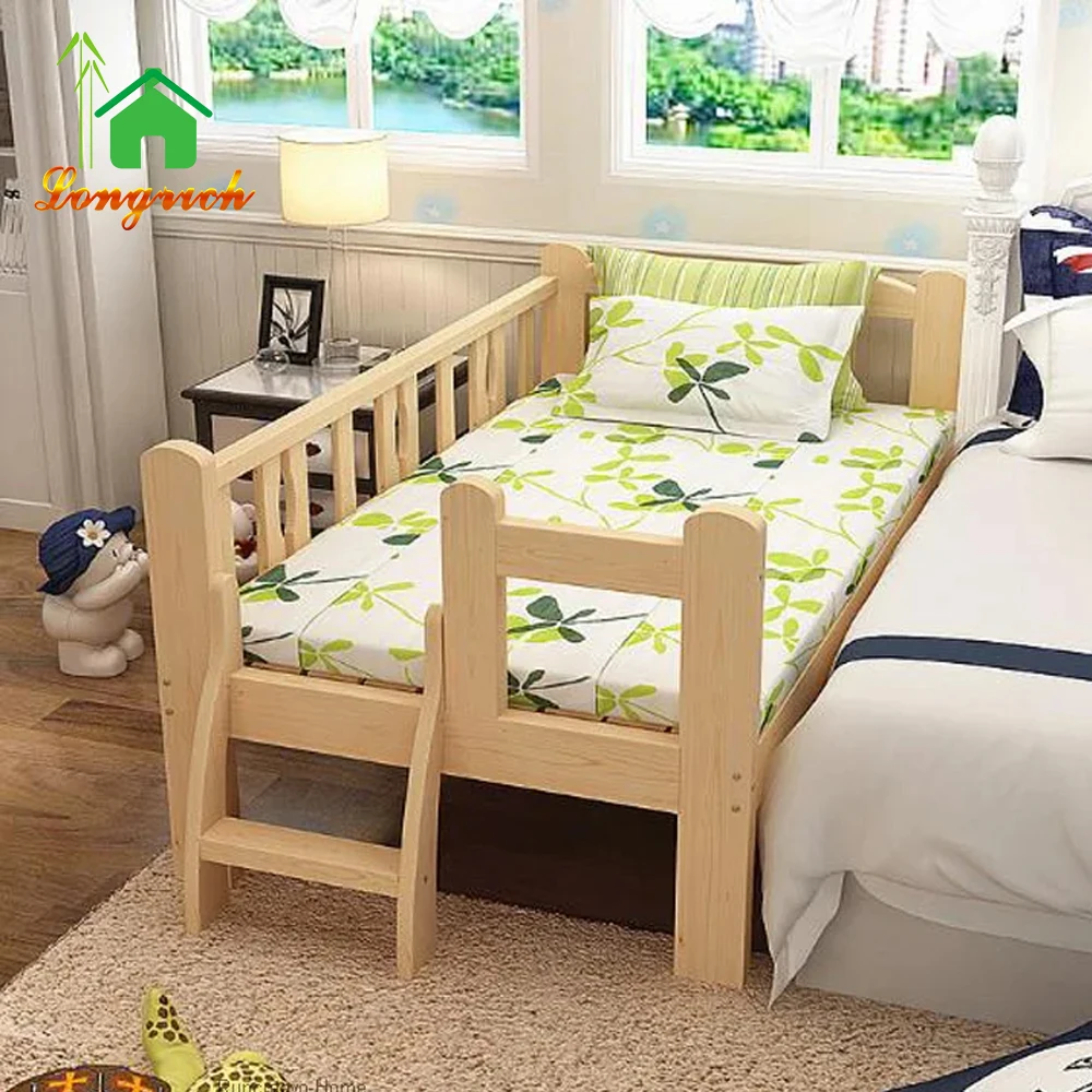 Bedroom Full Size Wooden Kids Teens Toddler Cabin Daybed Twin Modern European Floor Platform Bed Fence Guardrails Door School