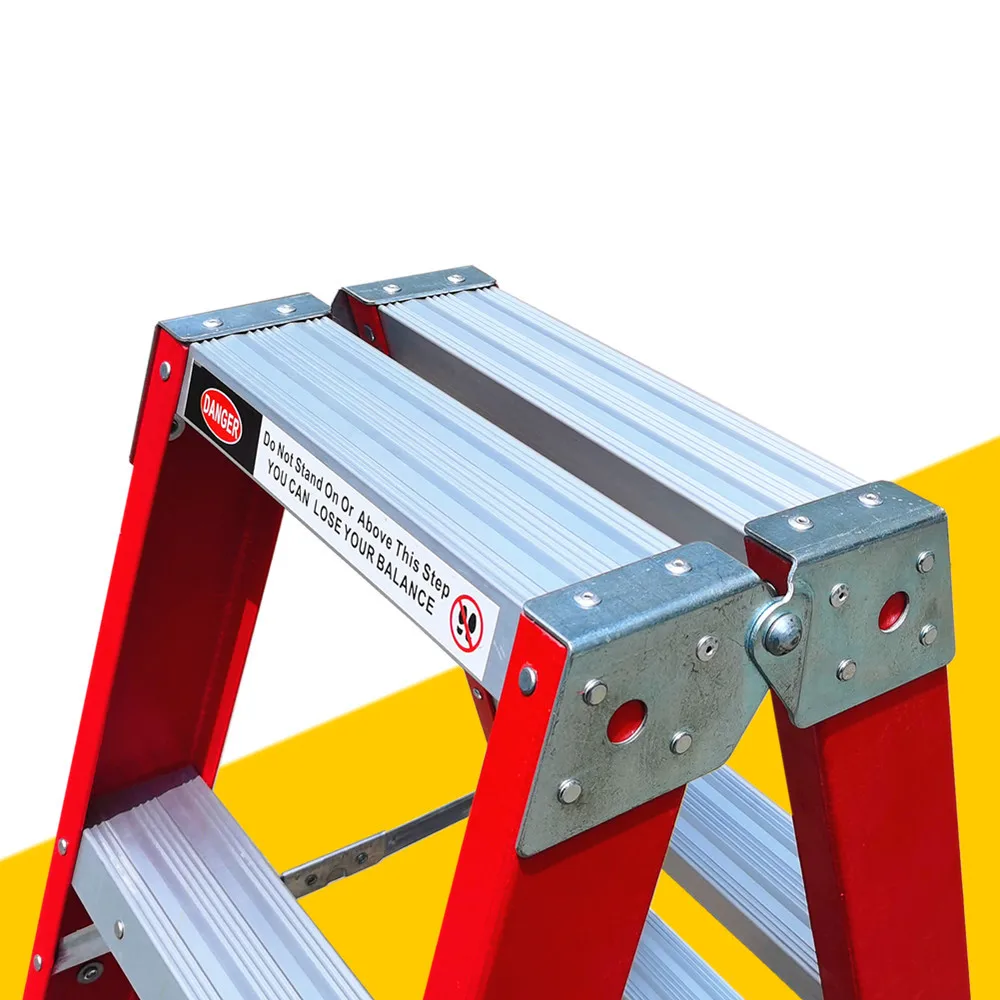 Two Side Climb a Type Foldable Power Insulated Fiberglass Step Ladder