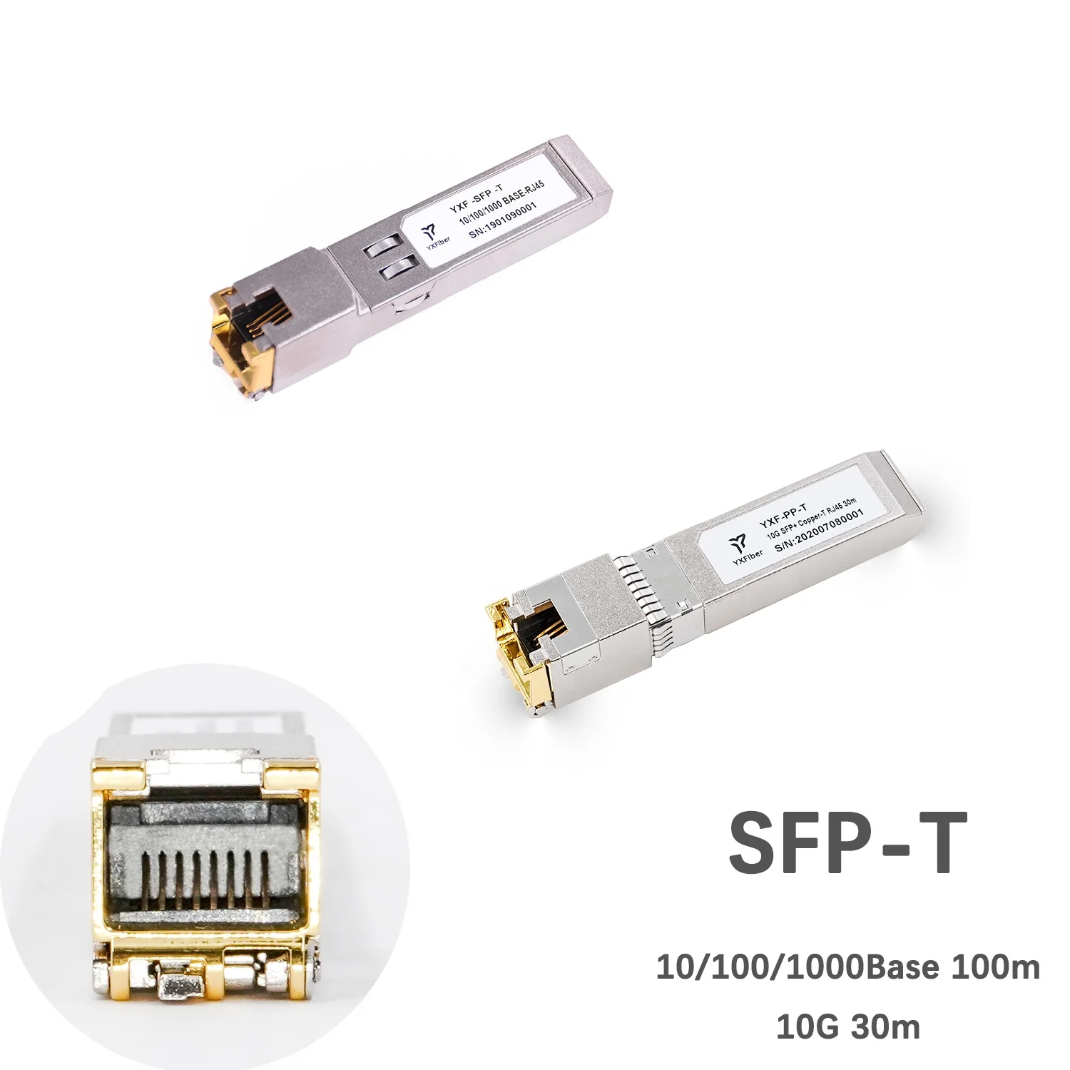 Copper SFP Module 10/100/1000Base 2.5G 10G 30m 80m 100m RJ45 Interface SFP-T Transceiver Module Copper SFP