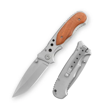 Custom 3cr13 Stainless Steel Folding EDC Hunting Knife Rosewood Handle Portable Outdoor Camping Pocket Knife DIY Grade OEM