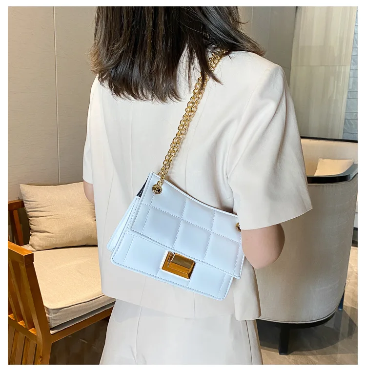 Wholesale Summer new style promotion women's single shoulder chain strap bag  high quality large pu leather handbag lady outdoor tote bag From  m.