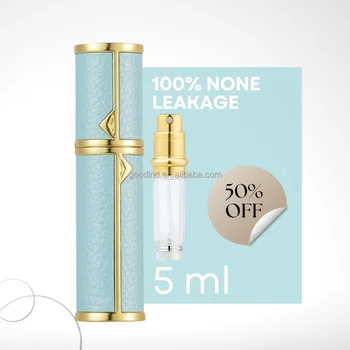 Refillable 5ml Portable Luxury Mini Perfume Atomiser Leather Container Travel Cosmetic Spray Packaging Perfume Atomizer